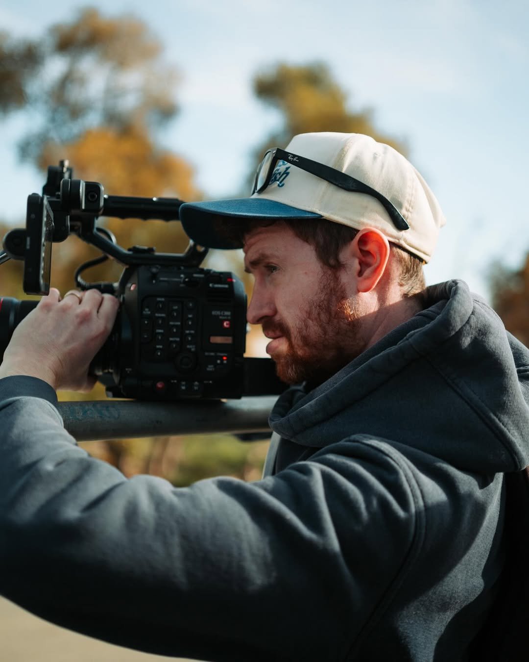 David Gorvy behind a Canon C300 cinema camera